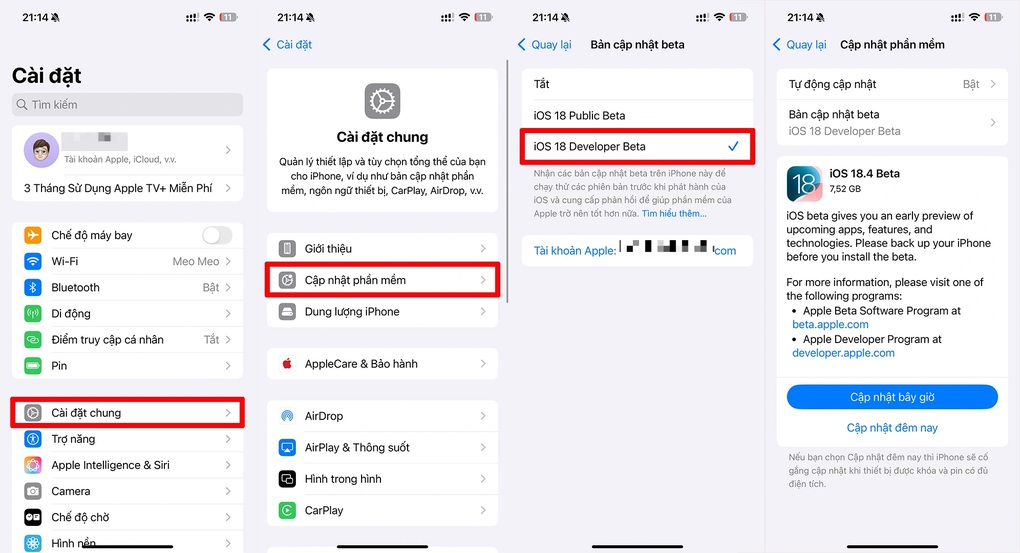Hướng dẫn cập nhật iOS 18.4 Beta để sử dụng Siri tiếng Việt - 2 Hướng dẫn cập nhật iOS 18.4 Beta để sử dụng Siri tiếng Việt - 2